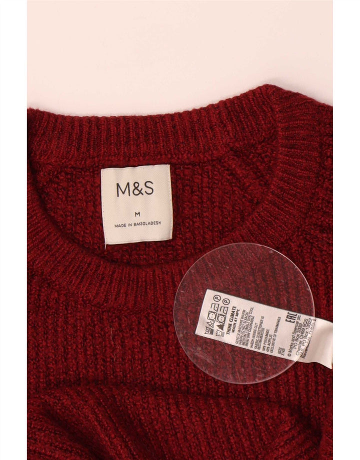 Marks & Spencer muški džemper s okruglim izrezom, srednji bordo poliamid