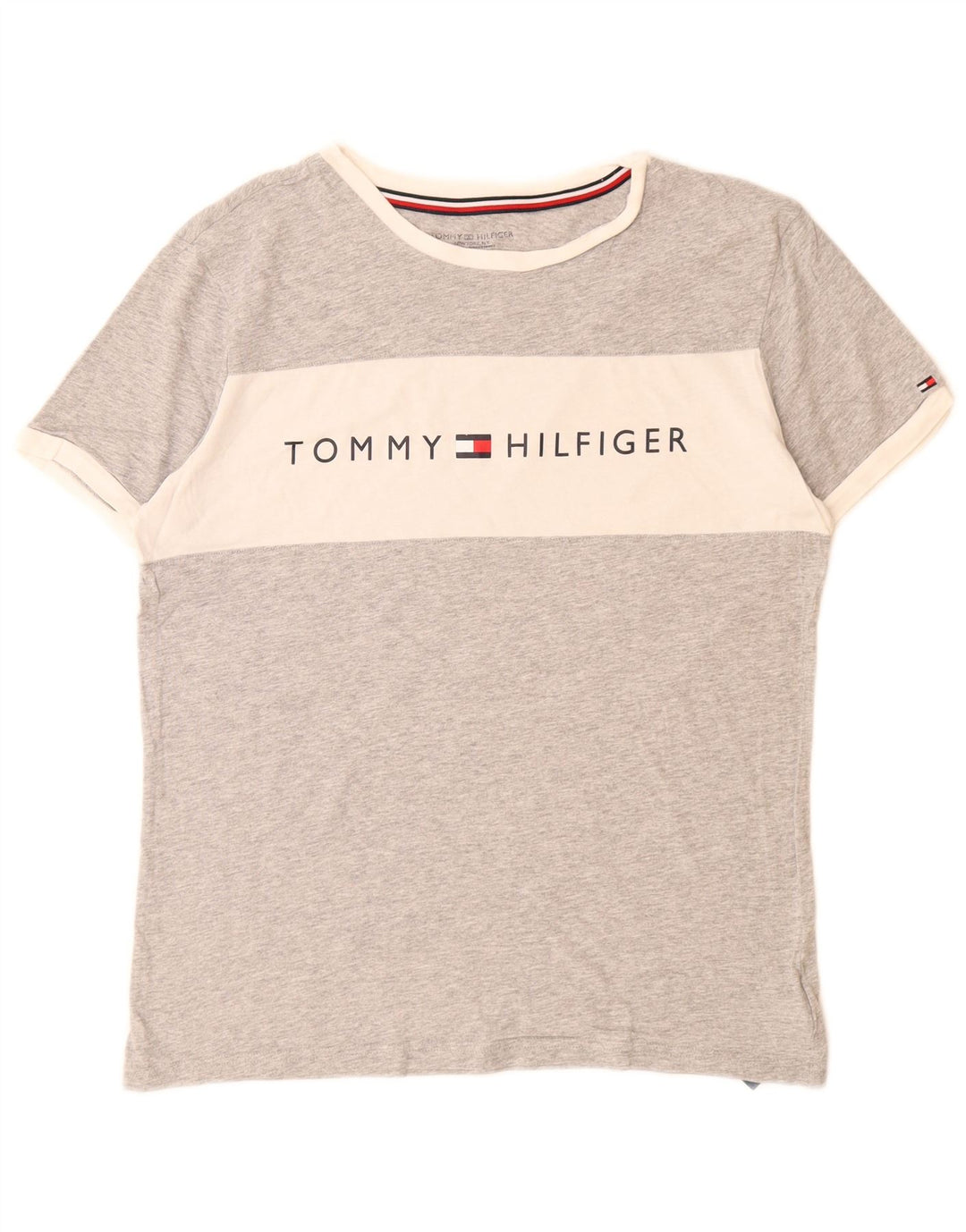 TOMMY HILFIGER Muška majica kratkih rukava s grafičkim motivima, mala, siva, pamuk