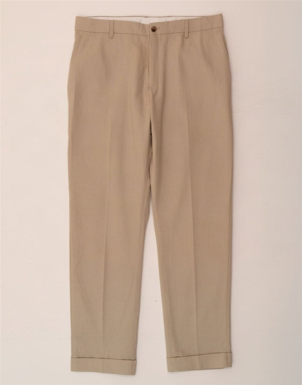 Zara muške ravne chino hlače EU 44 velike W34 L29 bež poliester
