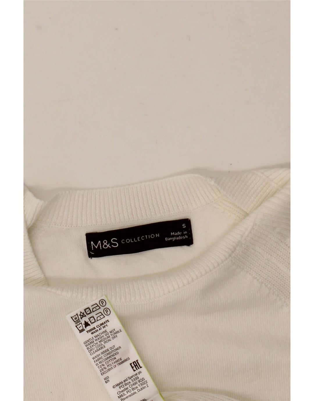 Marks & Spencer ženski džemper s veznim izrezom UK 10 Mali bijeli