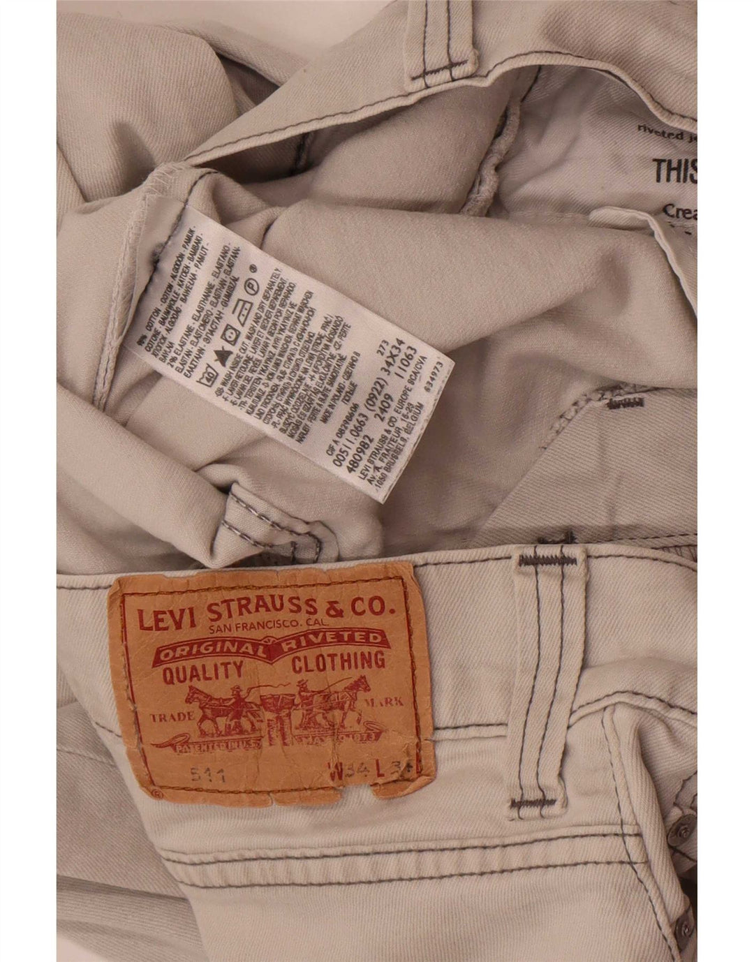 Levi's muške 511 uske traperice W34 L34 sivi pamuk