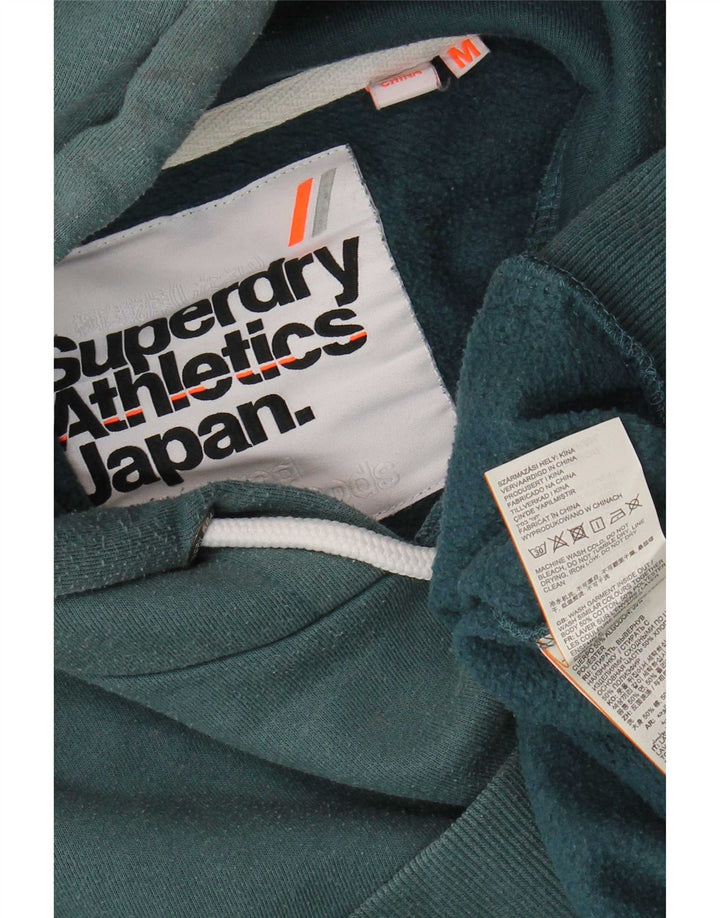 Superdry muška majica s kapuljačom Srednje zeleni pamuk