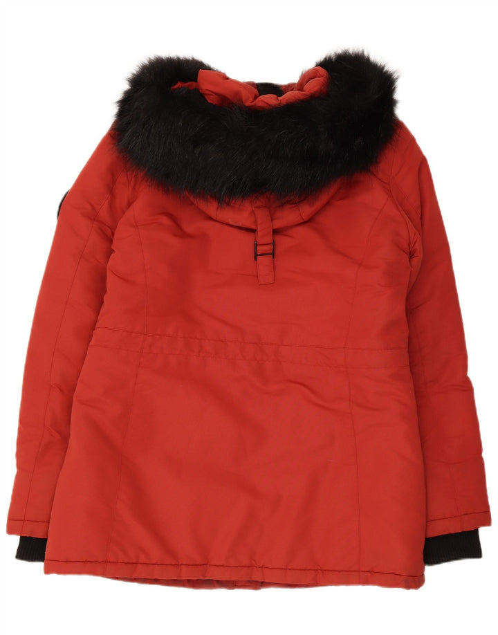 Superdry ženska velika parka jakna s kapuljačom UK 10 Small Red Colourblock