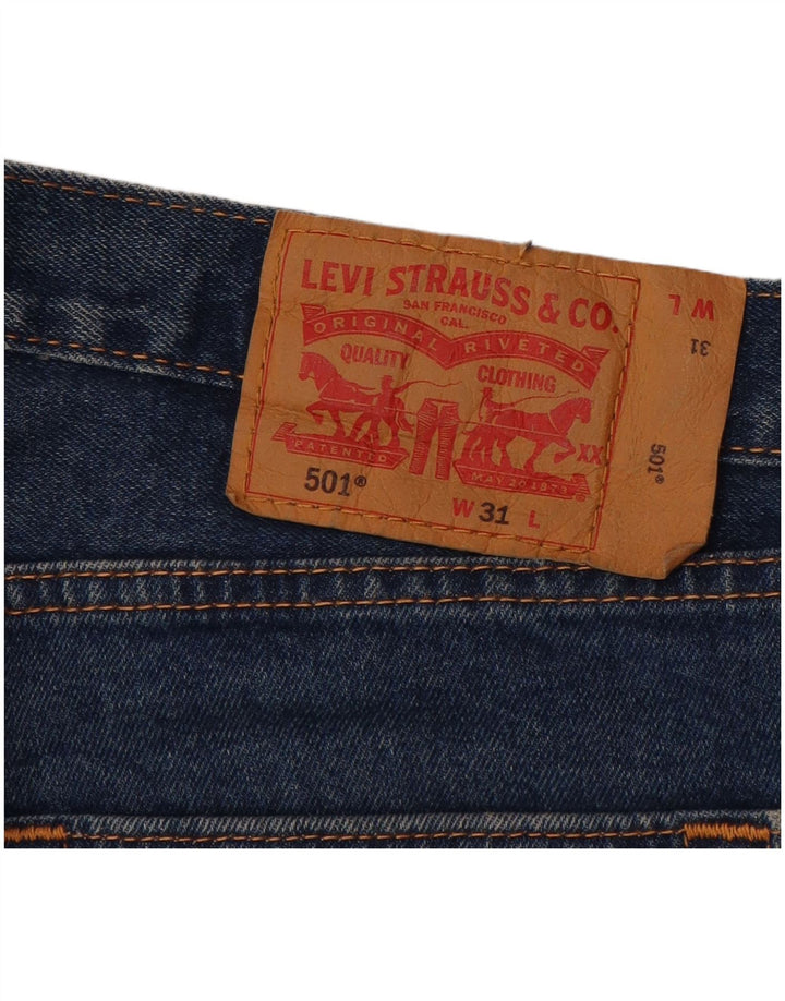 LEVI'S muške 501 traper kratke hlače W31 srednje tamnoplavi pamuk
