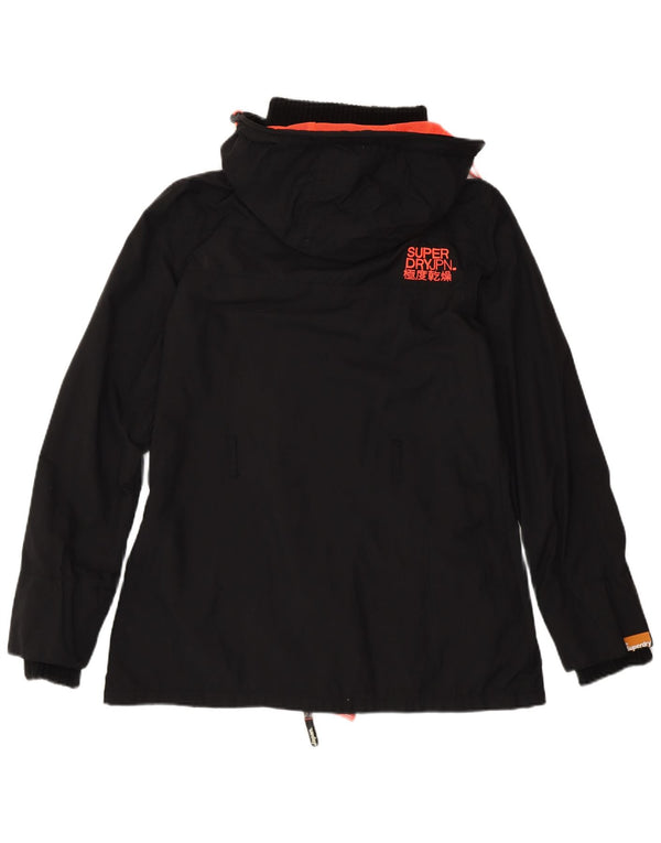 Superdry ženska Windmac široka kišna jakna s kapuljačom UK 10 Mala crna