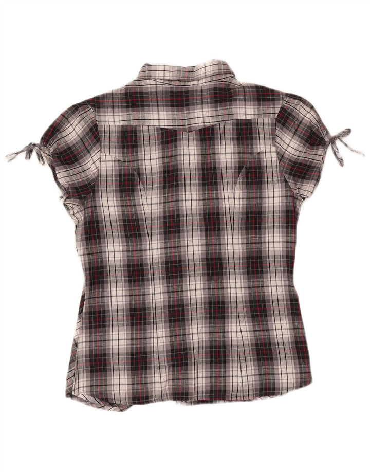 Ženska košulja Carrera kratkih rukava bluza UK 14 Srednje sivi karirani pamuk