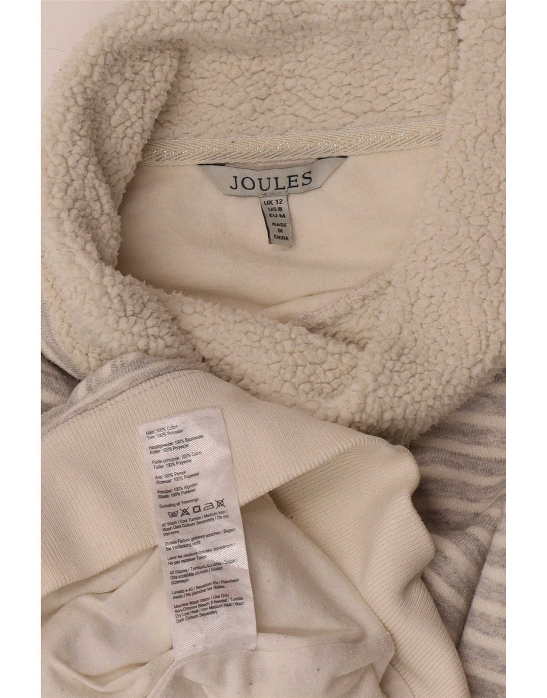 Joules ženski pulover s rol izrezom UK 12 srednje sive pruge