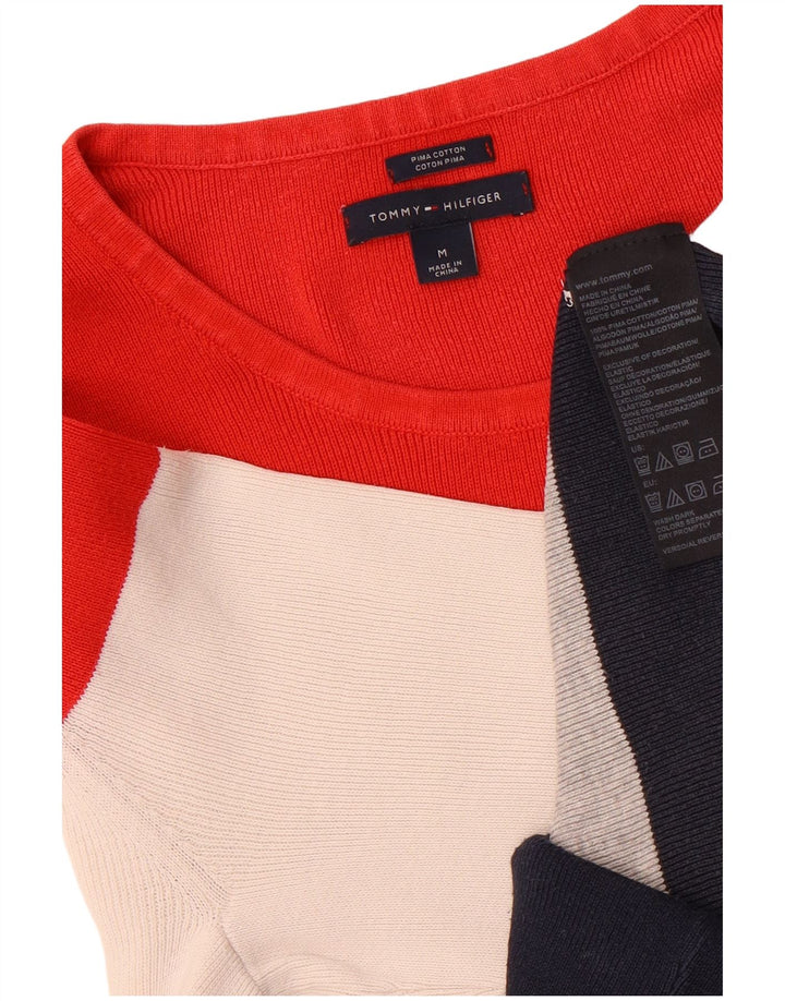 Tommy Hilfiger ženski džemper s veznim izrezom UK 14 srednje raznobojni