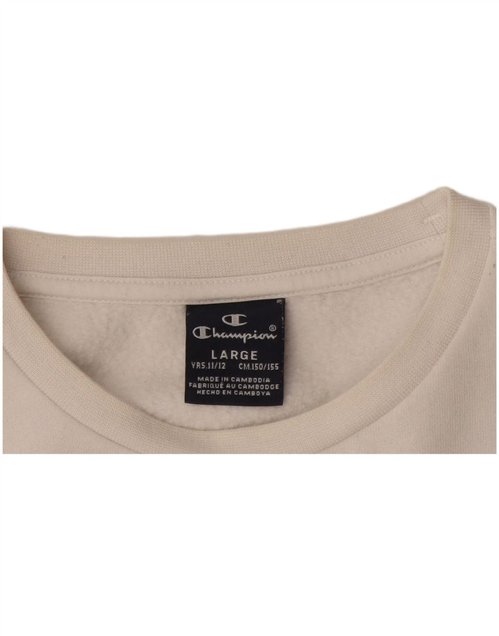 CHAMPION Dječački džemper s grafičkim motivima 11-12 godina, veliki bijeli