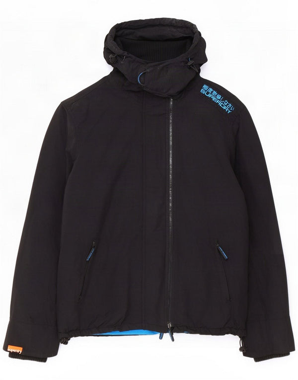 Superdry Mens Graphic vjetrovka s kapuljačom UK 42 XL Black Nylon