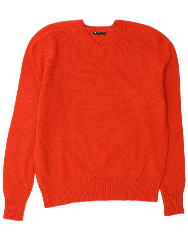 Sisley ženski pulover s V-izrezom UK 14 Large Red Classic