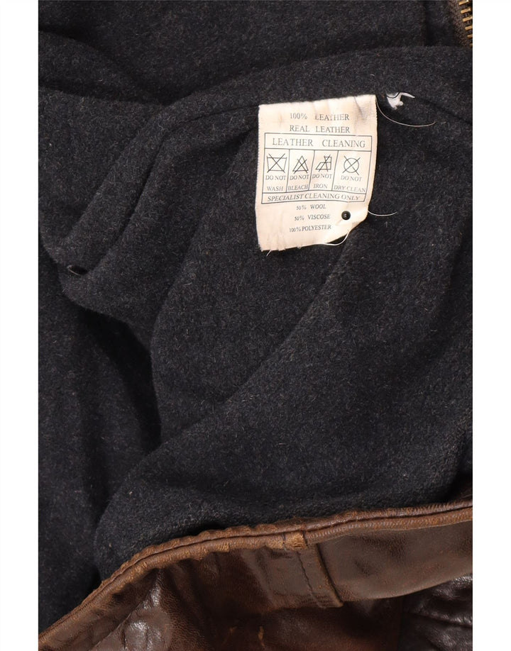 Vintage muška kožna jakna IT 54 2XL smeđa koža