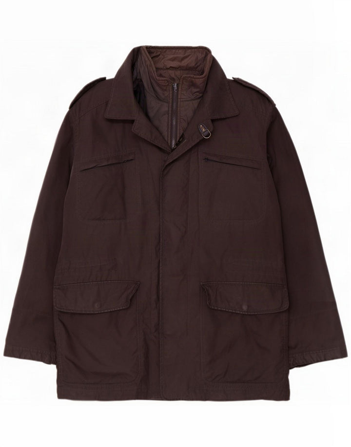 Fay Mens Military Jacket UK 38 Medium Black Polyamide