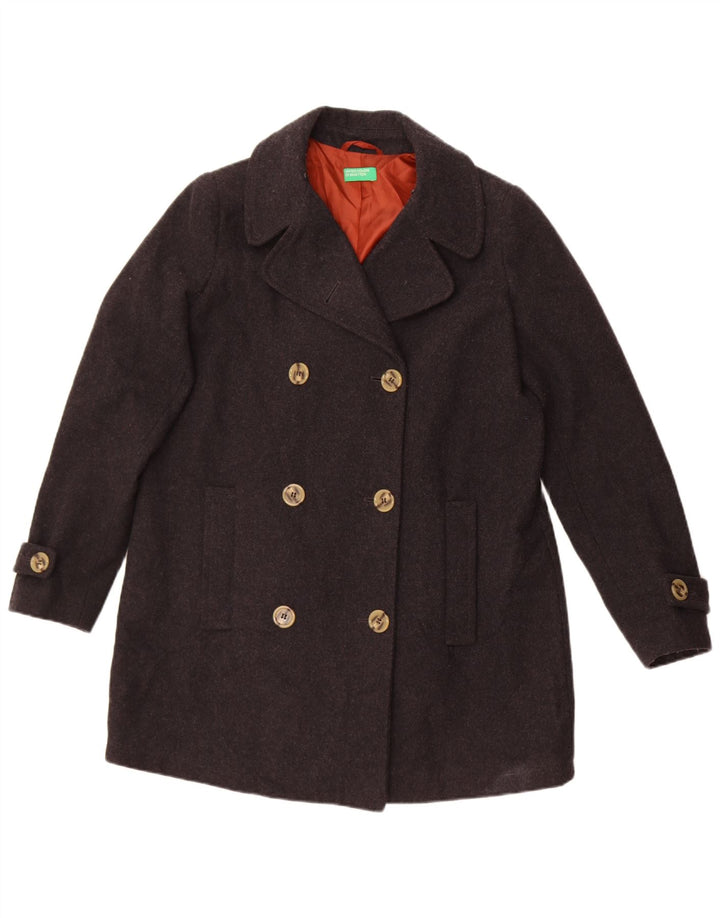 Benetton ženski preveliki kaput od graška UK 10 Mala siva vuna