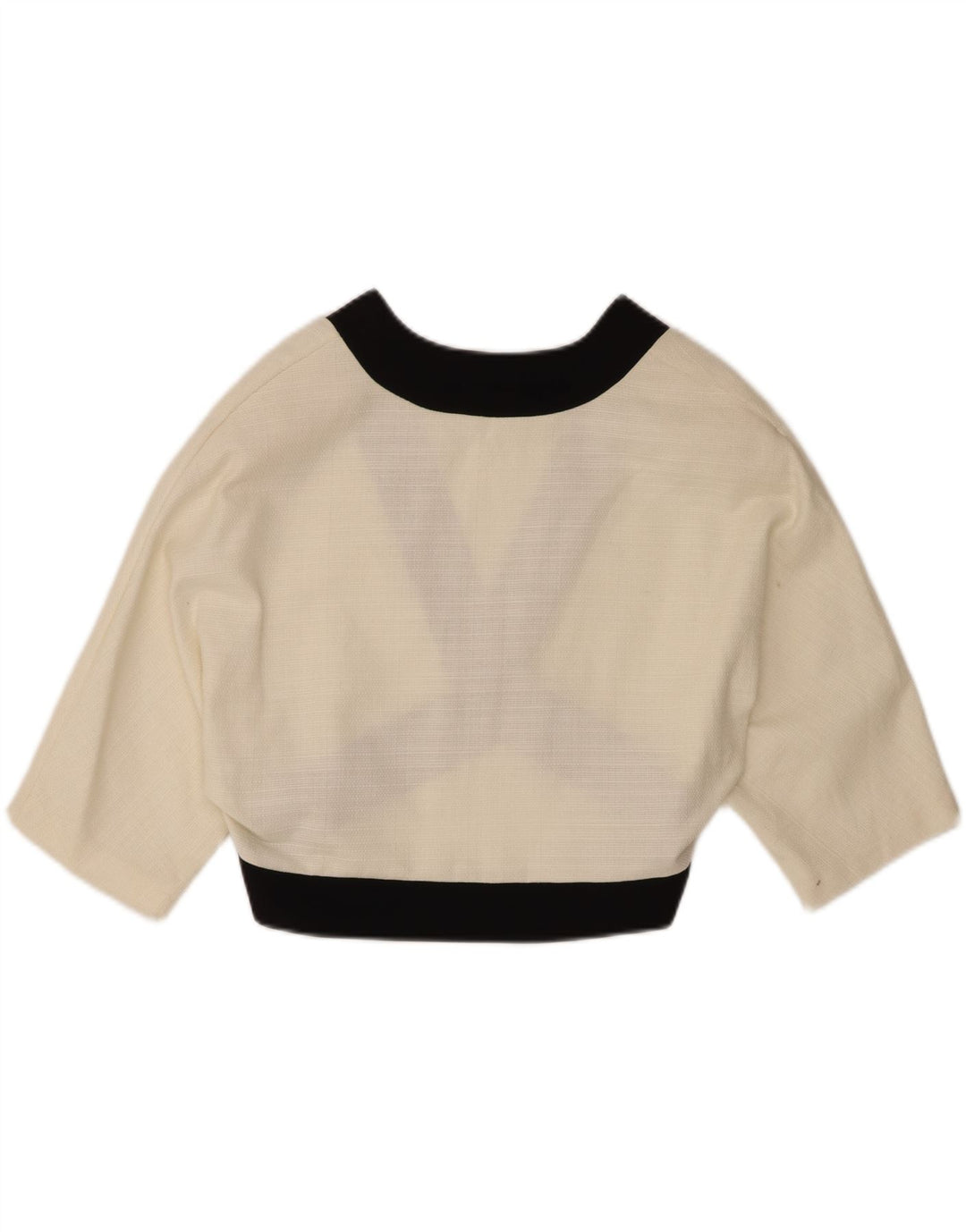 Vintage ženski bolero gornji dio EU 44 XL od sivobijelog pamuka