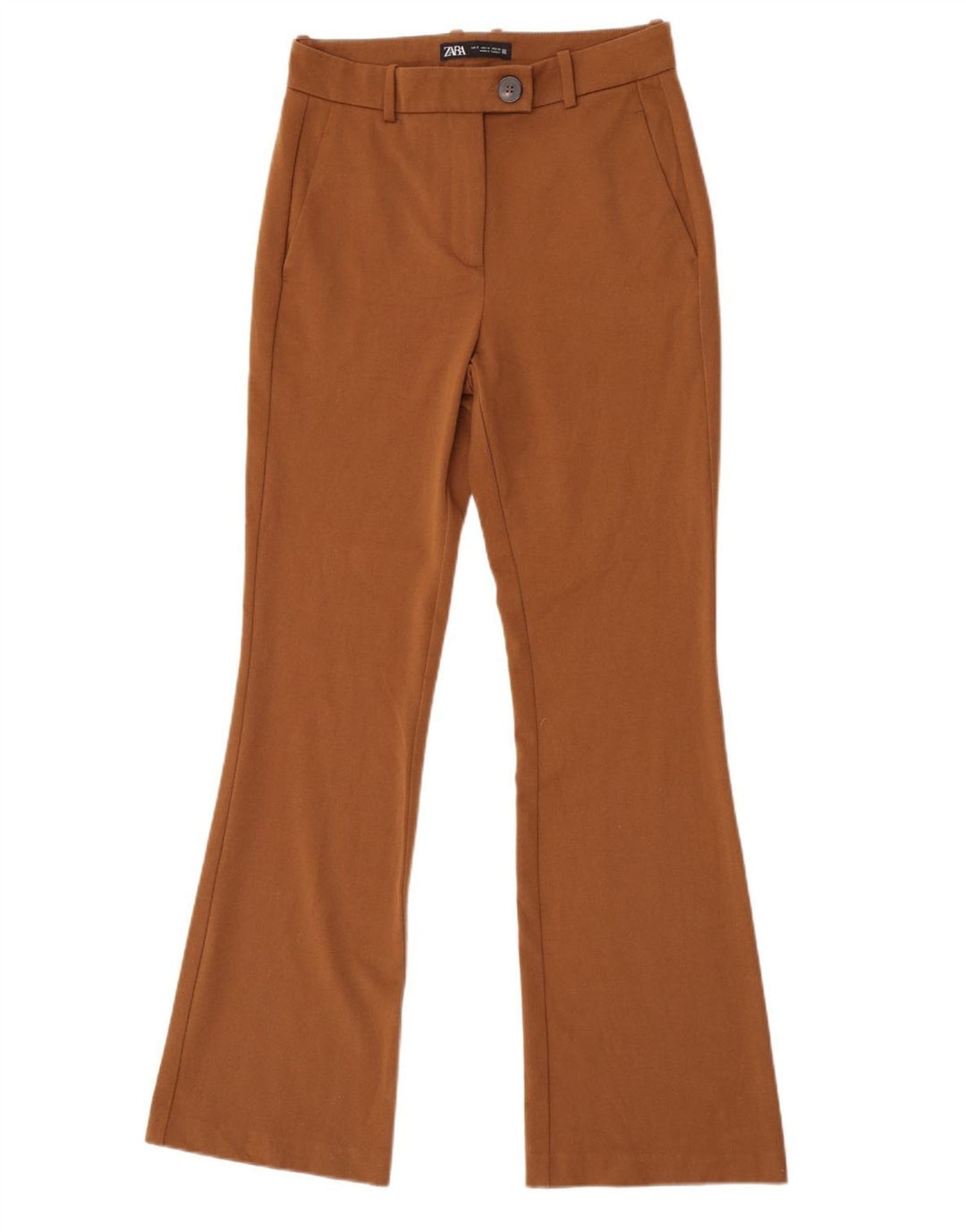 Zara ženske široke chino hlače male W26 L32 smeđi poliester