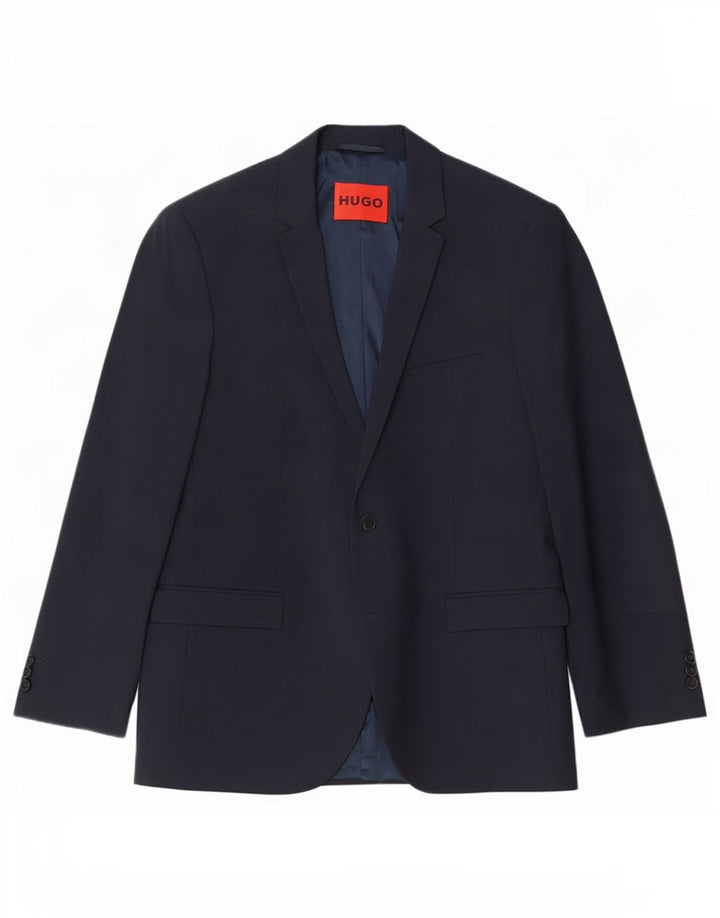 Hugo Boss muška jakna sa 2 gumba UK 54 2XL tamnoplava djevičanska vuna