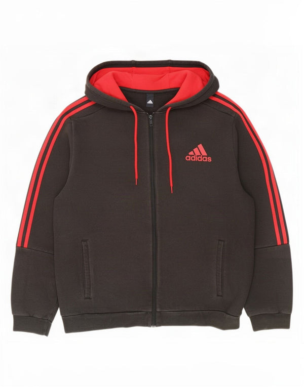 Adidas muški pulover s kapuljačom na patentni zatvarač 2XL crni
