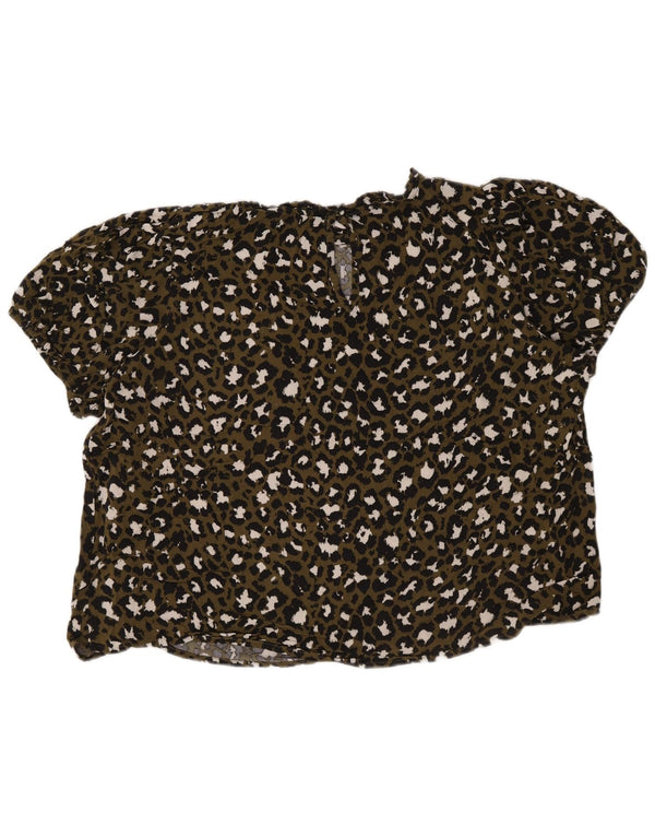 Marks & Spencer Top ženska bluza UK 22 3XL kaki životinjski print viskoza