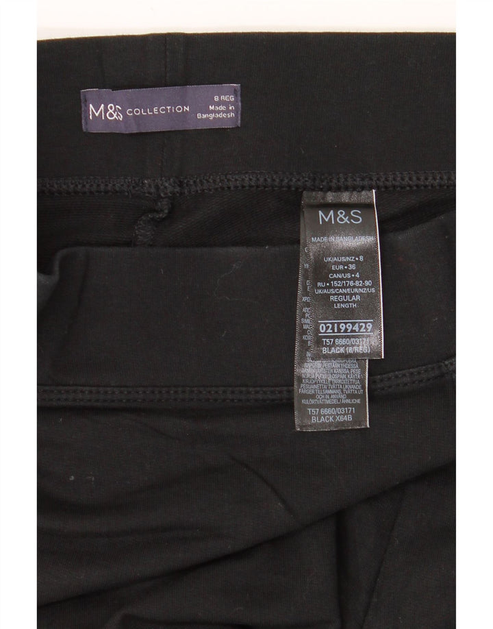 MARKS & SPENCER Womens Tracksuit Trousers UK 8 Small Black Cotton Vintage Marks & Spencer and Second-Hand Marks & Spencer from Messina Hembry 