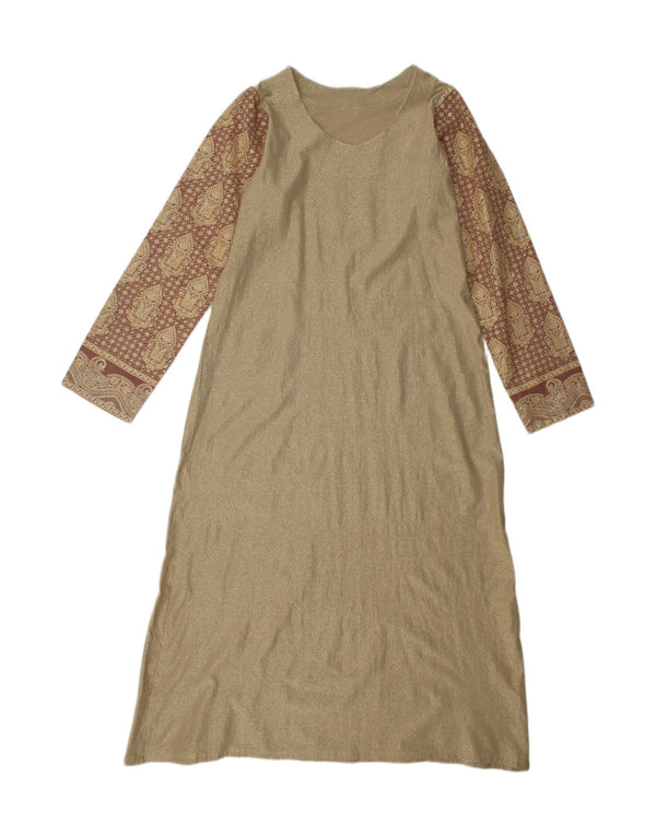Vintage ženska maksi haljina UK 14 Large Gold Paisley