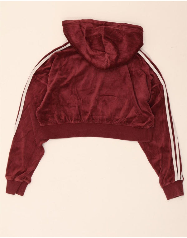 Adidas ženska prekomjerna majica s kapuljačom s kapuljačom UK 4 XS, bordo pamuk