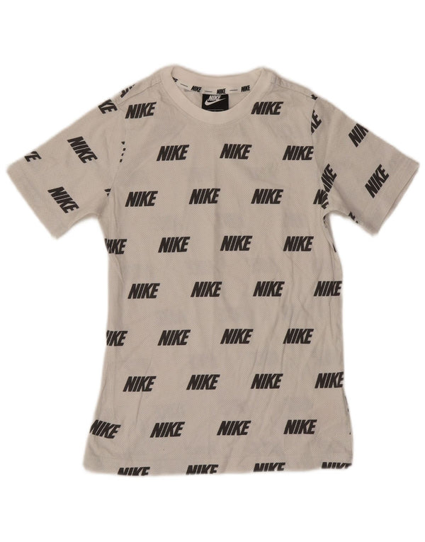 Nike Boys Graphic T-Shirt Top 12-13 Years Large White Pamuk