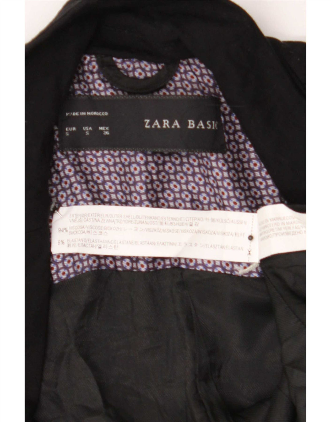 Zara ženski sako sa 1 gumbom UK 10 Mala crna viskoza