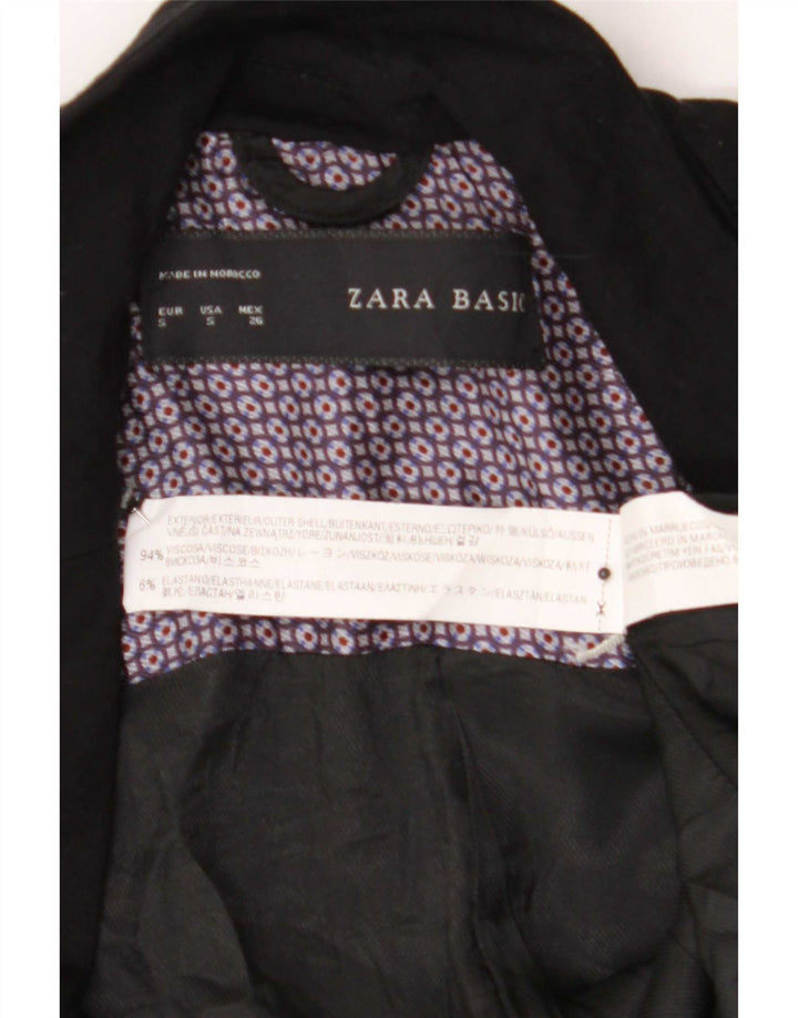 Zara ženski sako sa 1 gumbom UK 10 Mala crna viskoza