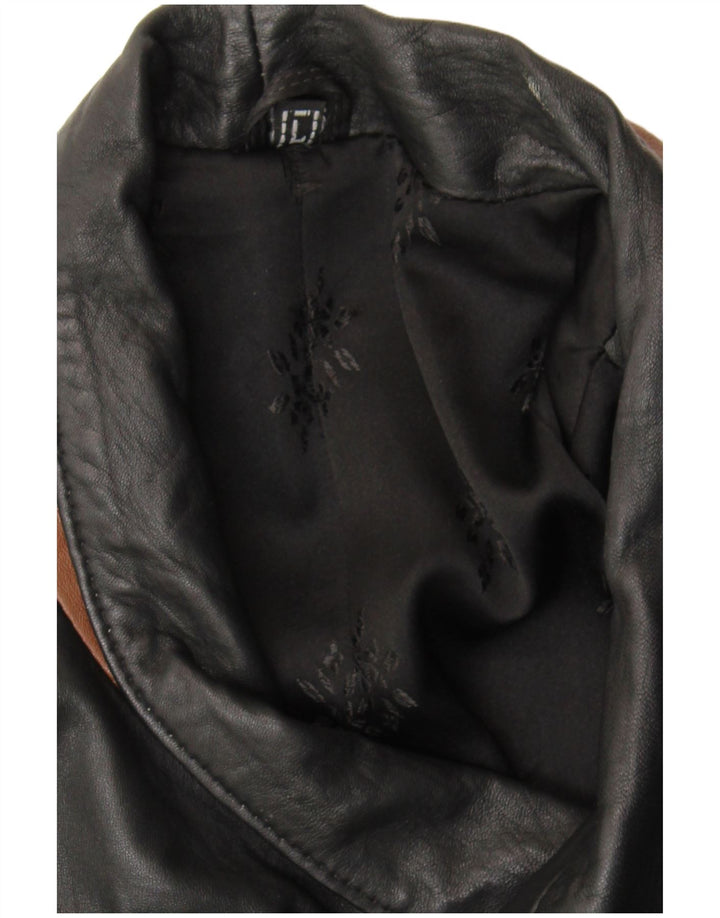 VINTAGE muški kožni kaput UK 40 Veliki crni blok boja