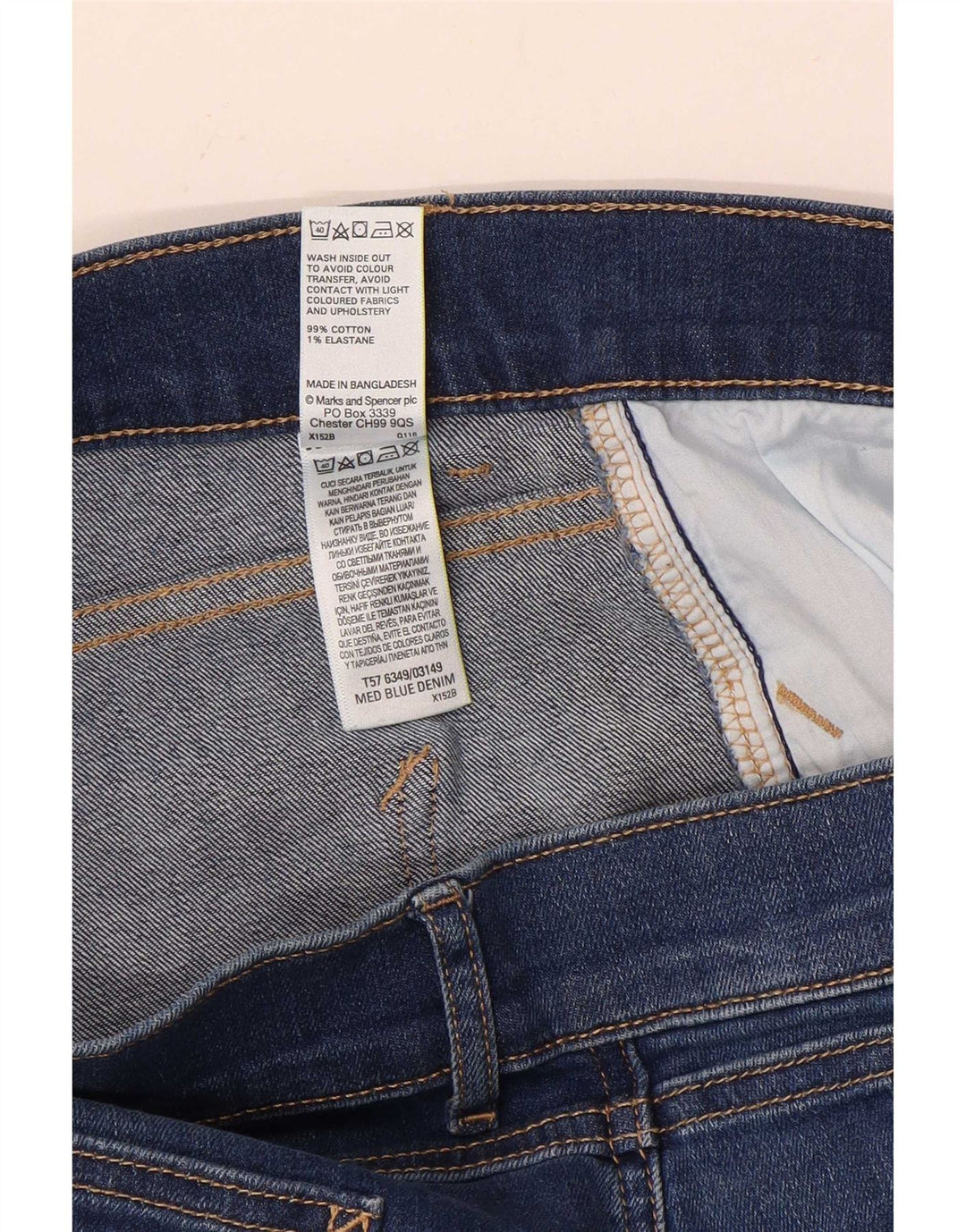 Marks & Spencer ženske uske traperice UK 12 srednje W30 L28 plavi pamuk