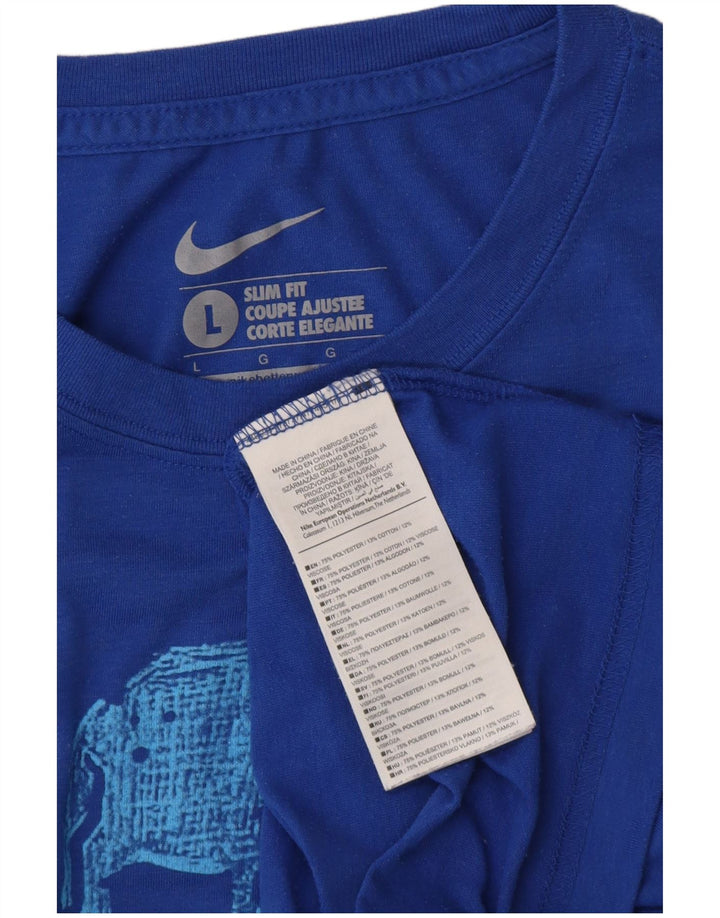 NIKE Muška majica kratkih rukava Slim Fit, veliki plavi poliester