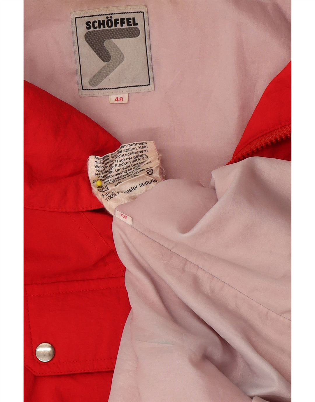Schoffel muška anorak skijaška jakna širokog kroja EU 48 srednje crvene boje od poliestera