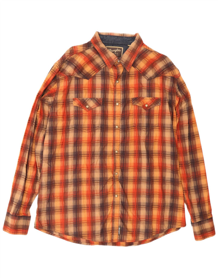 Wrangler muška retro košulja 2XL pamuk smeđe karirane boje