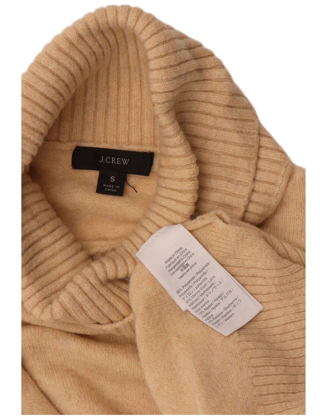 J. CREW Ženski pulover s velikim ovratnikom UK 10 Small Beige