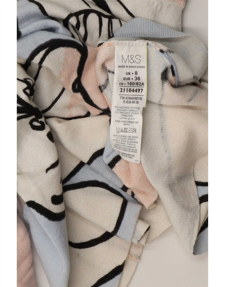Marks & Spencer Top ženska bluza UK 8 Mali plavi cvjetni pamuk