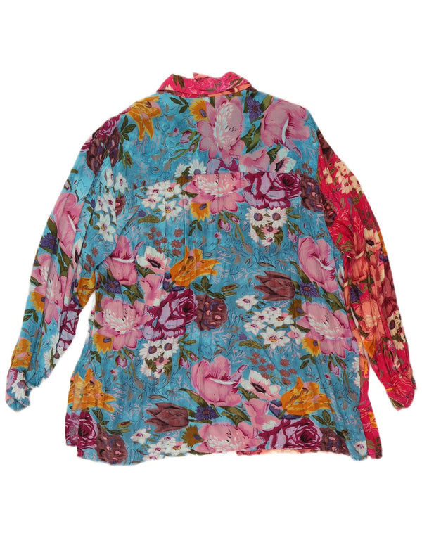 Vintage ženska košulja bluza UK 18 XL Višebojna cvjetna viskoza