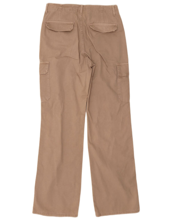 Zara Womens Straight Cargo Trousers EU 38 Small W28 L33 Beige