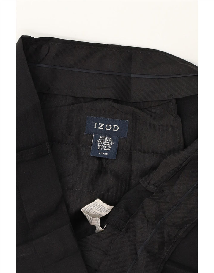 IZOD Mens Straight Chino Trousers W31 L30 Black Polyester Vintage Izod and Second-Hand Izod from Messina Hembry 