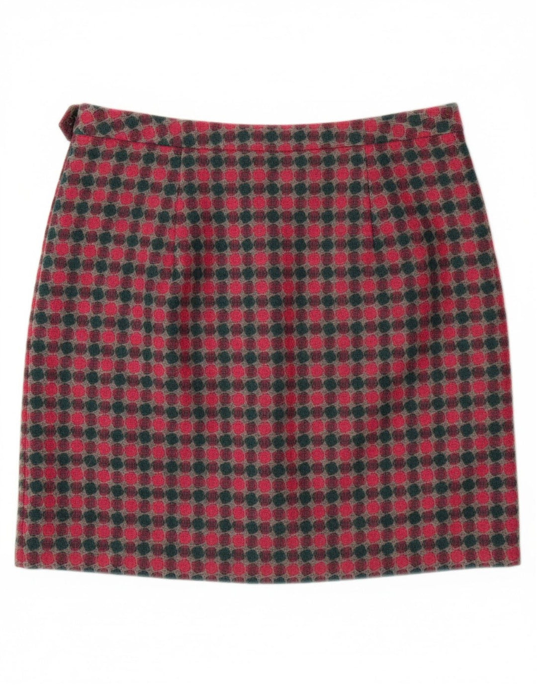 LAURA ASHLEY Ženska mini suknja UK 16 velika W36 raznobojna točkasta vuna