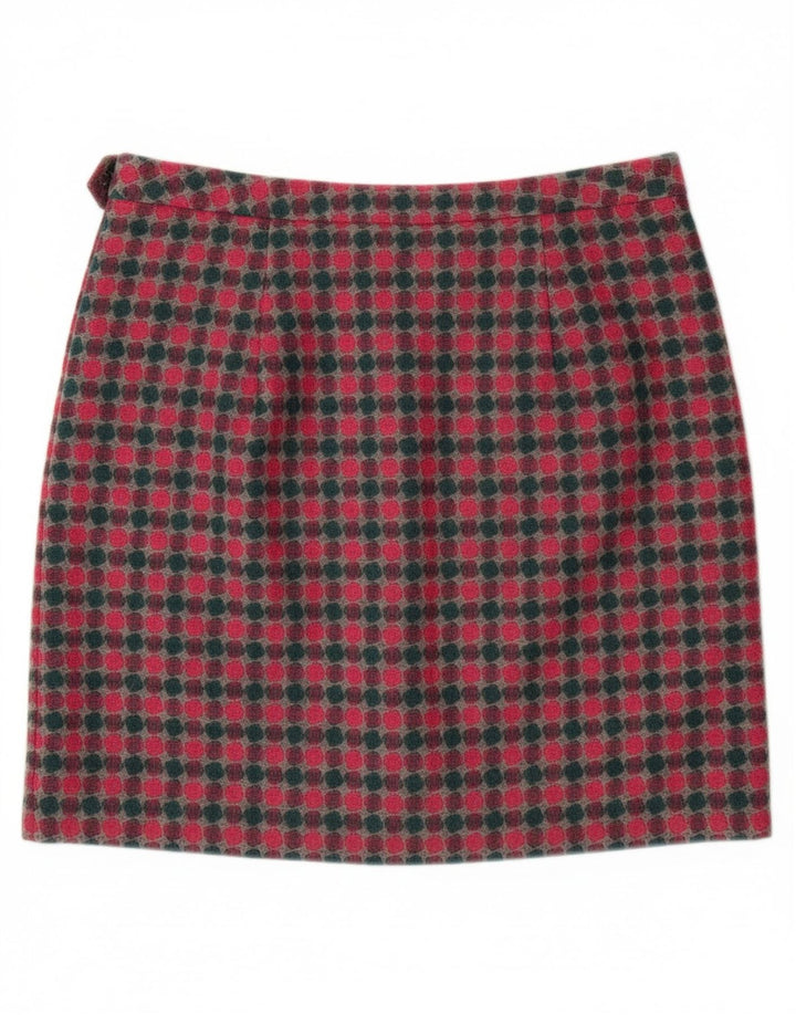 LAURA ASHLEY Ženska mini suknja UK 16 velika W36 raznobojna točkasta vuna