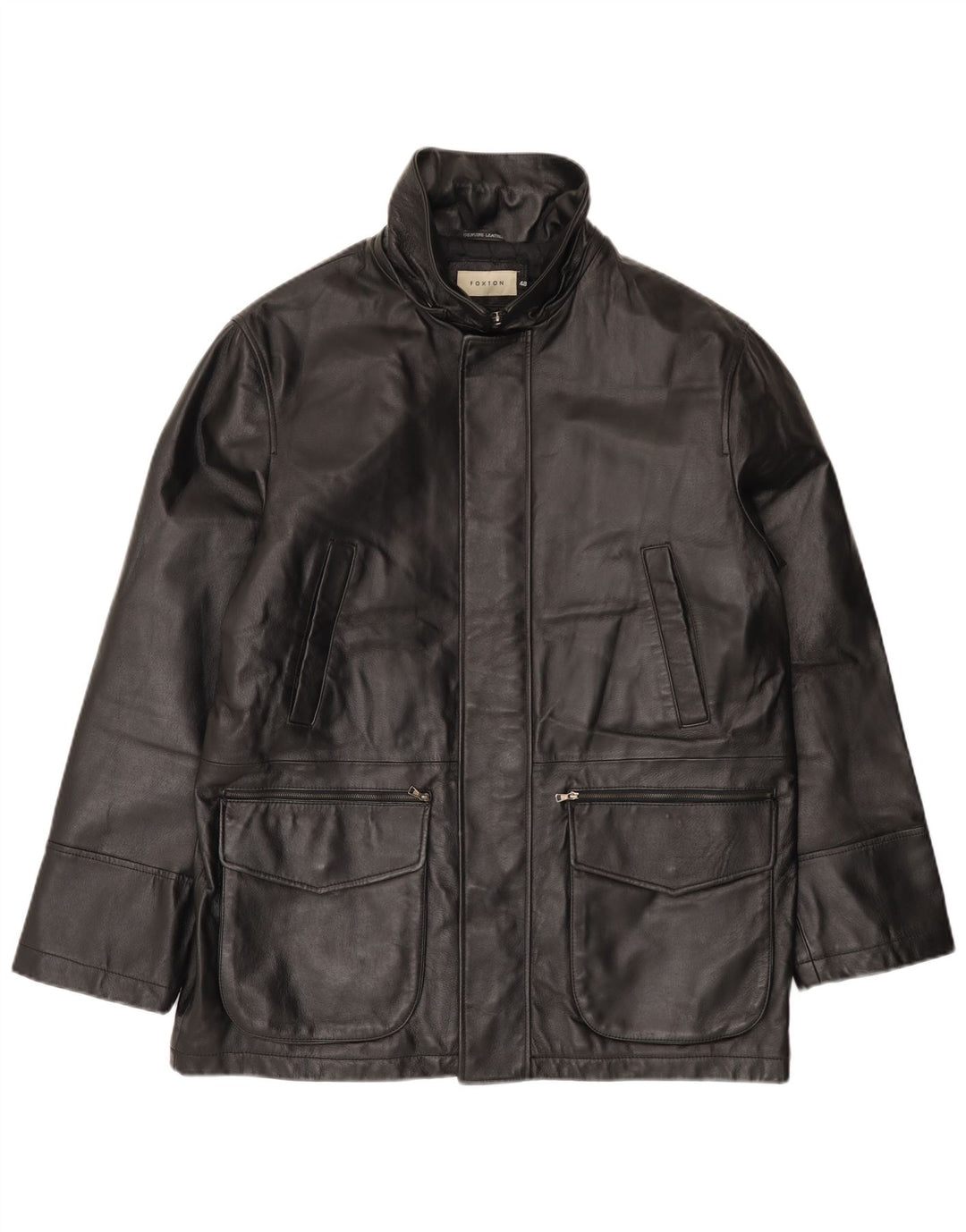 VINTAGE muška kožna jakna IT 48 srednje crna koža