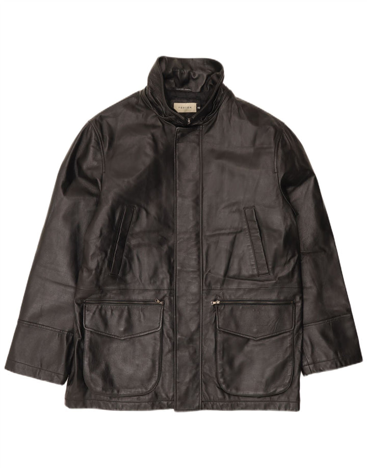 VINTAGE muška kožna jakna IT 48 srednje crna koža