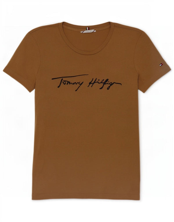 Tommy Hilfiger Ženska grafička majica kratkih rukava UK 6 XS Bež pamuk