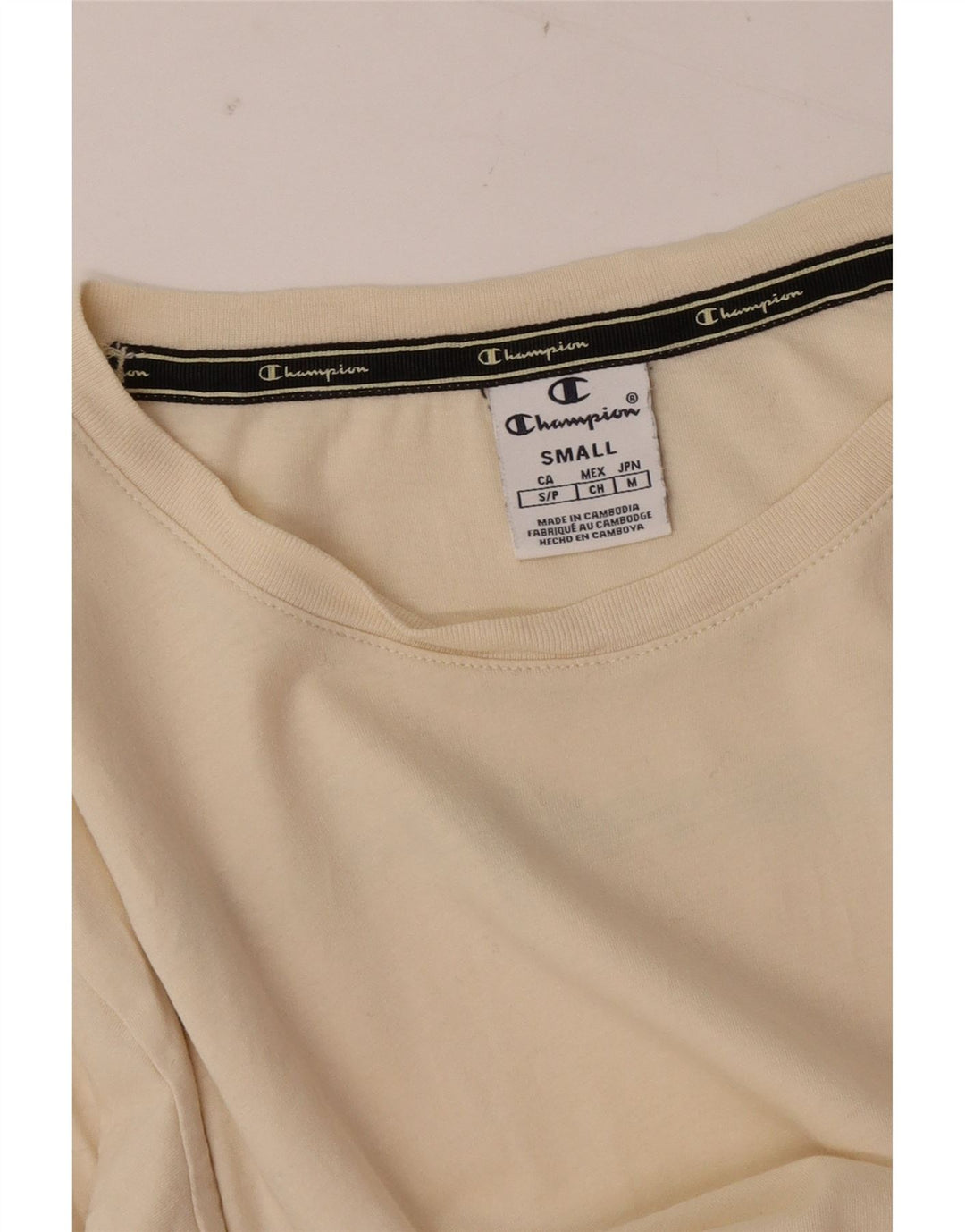 Ženska majica s grafičkim motivima Champion dugih rukava UK 10 Small Off White