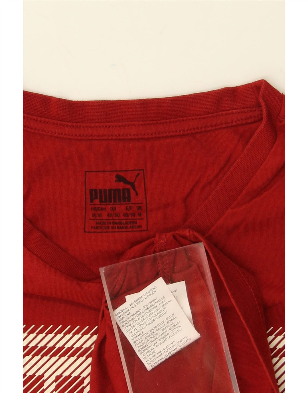 PUMA Mens Graphic T-Shirt Top Medium Red Cotton