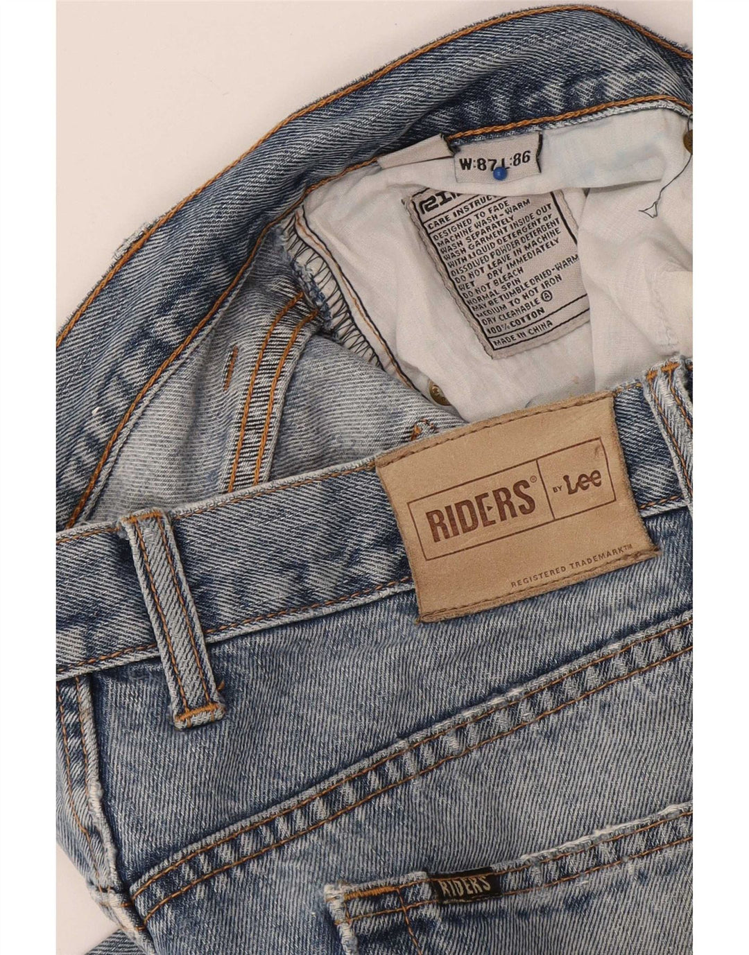 Lee Mens Riders Distressed Straight Jeans W34 L33 Plavi pamuk
