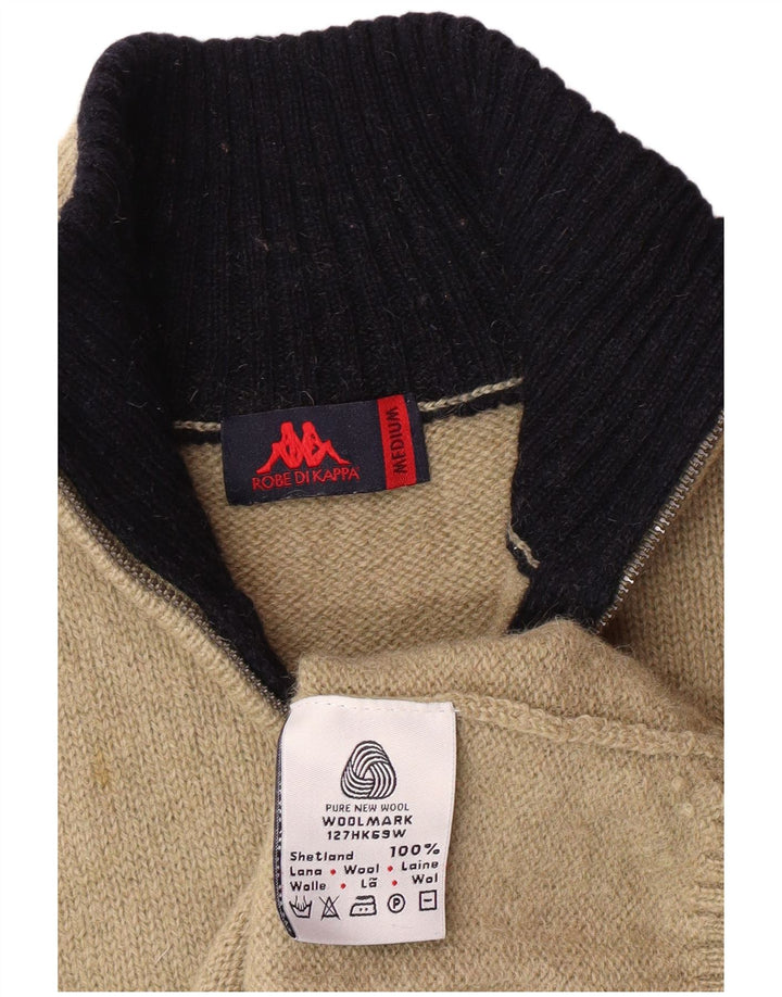 Kappa ženski džemper s izrezom i srednjim bež prugastim vunenim klasikom