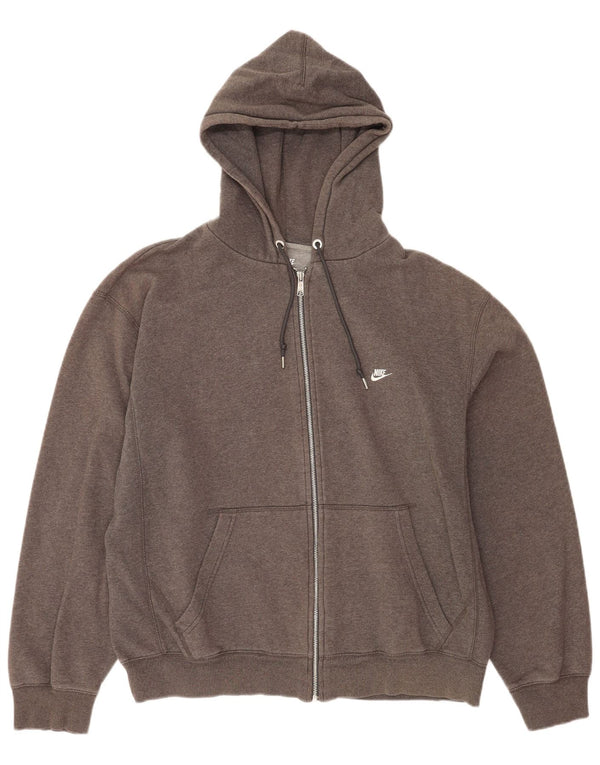 Nike muški pulover s kapuljačom na patentni zatvarač UK 45/47 XL sivi pamuk