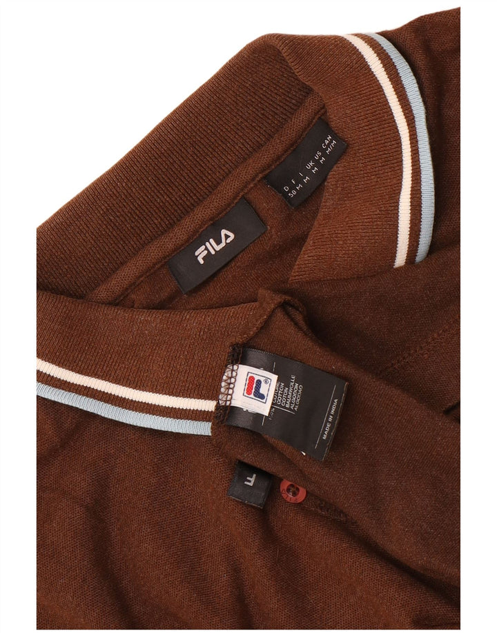 Fila muška polo majica dugih rukava, srednje smeđi pamuk